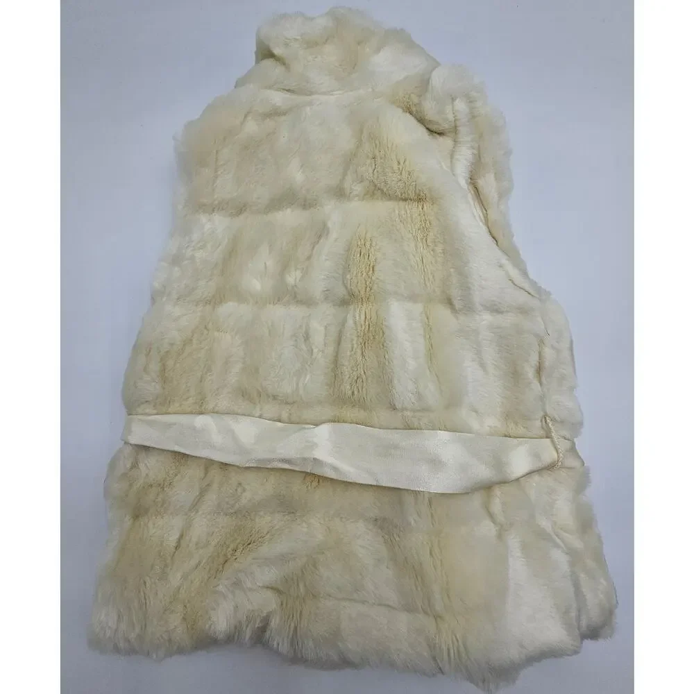 2 Gap Girl's Brown and Ivory Faux Fur Fancy Vests